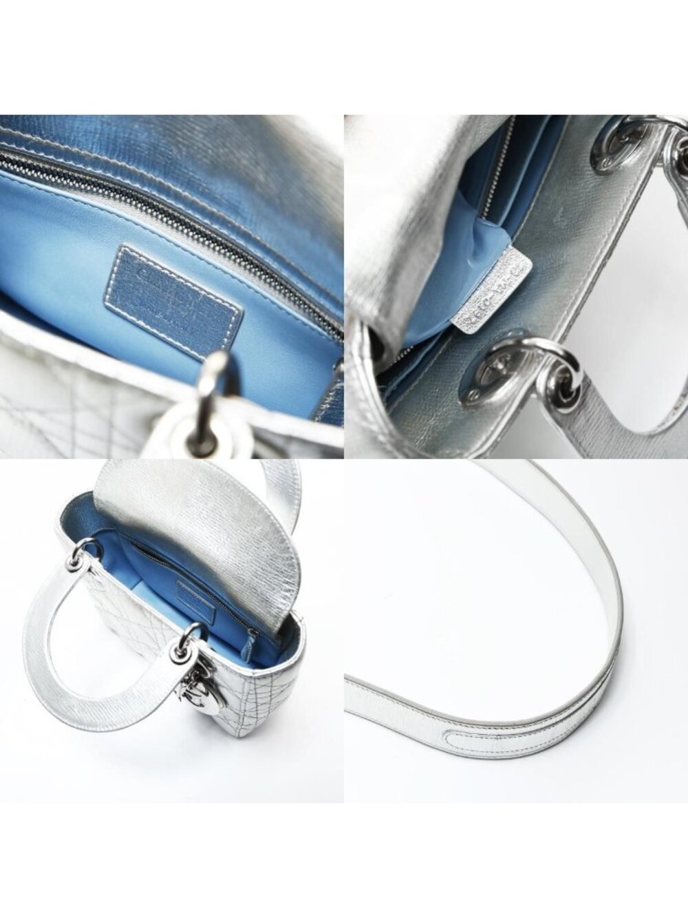 Dior Handbag Lady Dior Cannage Metallic - Picture 10 of 10